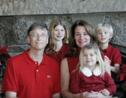 Elaine Agnes Amerland daughter Melinda Gates with ex-husband Bill Gates and their children.